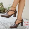 French Pointed Toe 2025 Autumn New Professional High Heels Temperament One Word Buckle Strap Soft Sole Sandals