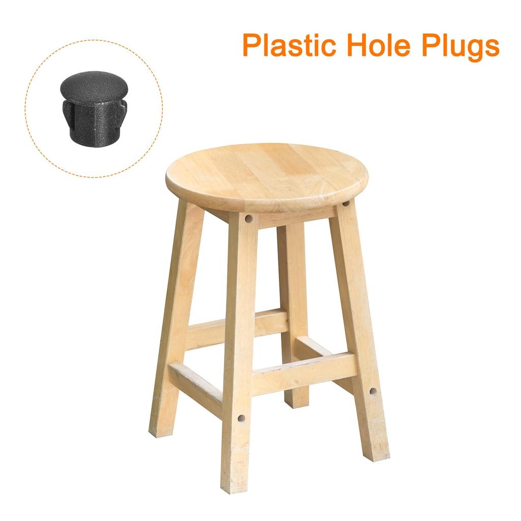 uxcell 36pcs Hole Plugs 6mm Bar End Caps Plastic Dustproof Durable Erector Pipe for Furniture Table Chair Legs Black