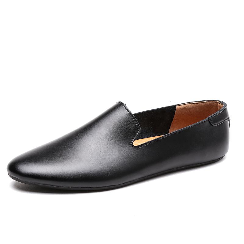 

Flat bottomed men s leather shoes Comfortable and lightweight style Work Leisure Business Office Outdoor street casual loafer 45