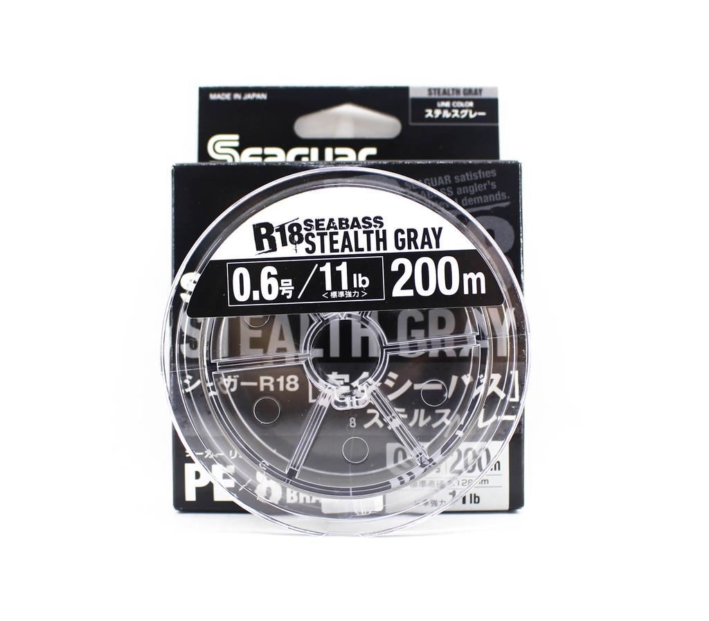 Seaguar PE-Schnur R18 Seabass 200 m Größe 0,6 11 lb Stealth Grau (8283)