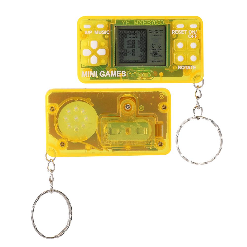 Mini Transparent Tetris Game Keychain - Classic Nostalgic Toy for Students