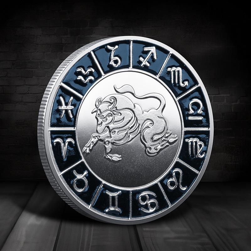 Single Zodiac Sign Commemorative Coin, Individual Constellation Collectible Medal, 40mm Diameter Astrology Souvenir Coin for Collection & Gift
