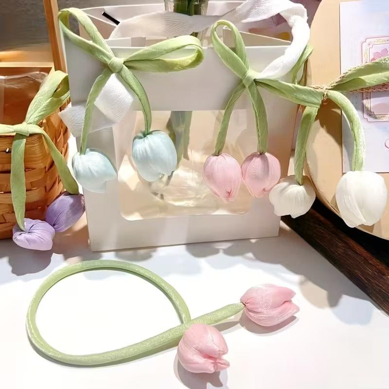 Elegant Tulip Curtain Tiebacks - No-Tool Installation, Durable Polyester for Living Room & Bedroom