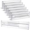 Drawer Dividers, 6Pack Adjustable Drawer Organizer, Clear Expandable Dresser Organizer for Clothes Kitchen Utensils