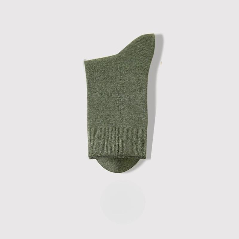 Solid-colored Cotton Socks for Autumn and Winter, Mid-calf Socks, Anti-odor and Sweat-absorbing Men's Socks, Long Calf Cotton Socks
