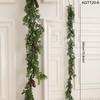Artificial Rattan PE Leaf Vines: Wall & Door Hanging for Christmas and Festive Decor