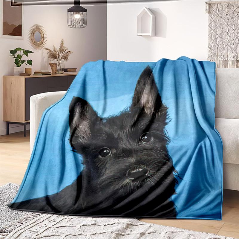 

1PC Dog cute printed blanket, all season lightweight home office outdoor nap multifunctional blanket A7 80cm x 120cm