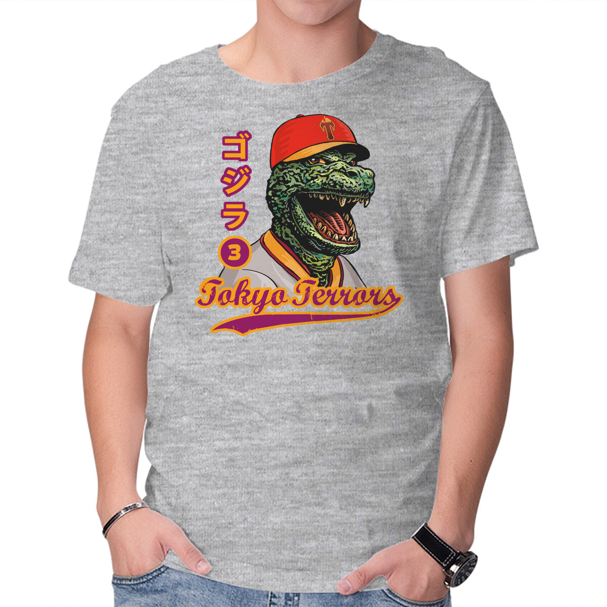 Unisex Crew Neck T-Shirt Kaiju Baseball Graphic Short Sleeve Casual Tee XXXL