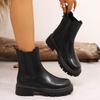 Fashion Round Toe Modern Boots Women 2024 High Quality Ladies Shoes Slip-on Women's Boots New Plus Size Solid Mid-Calf Boots
