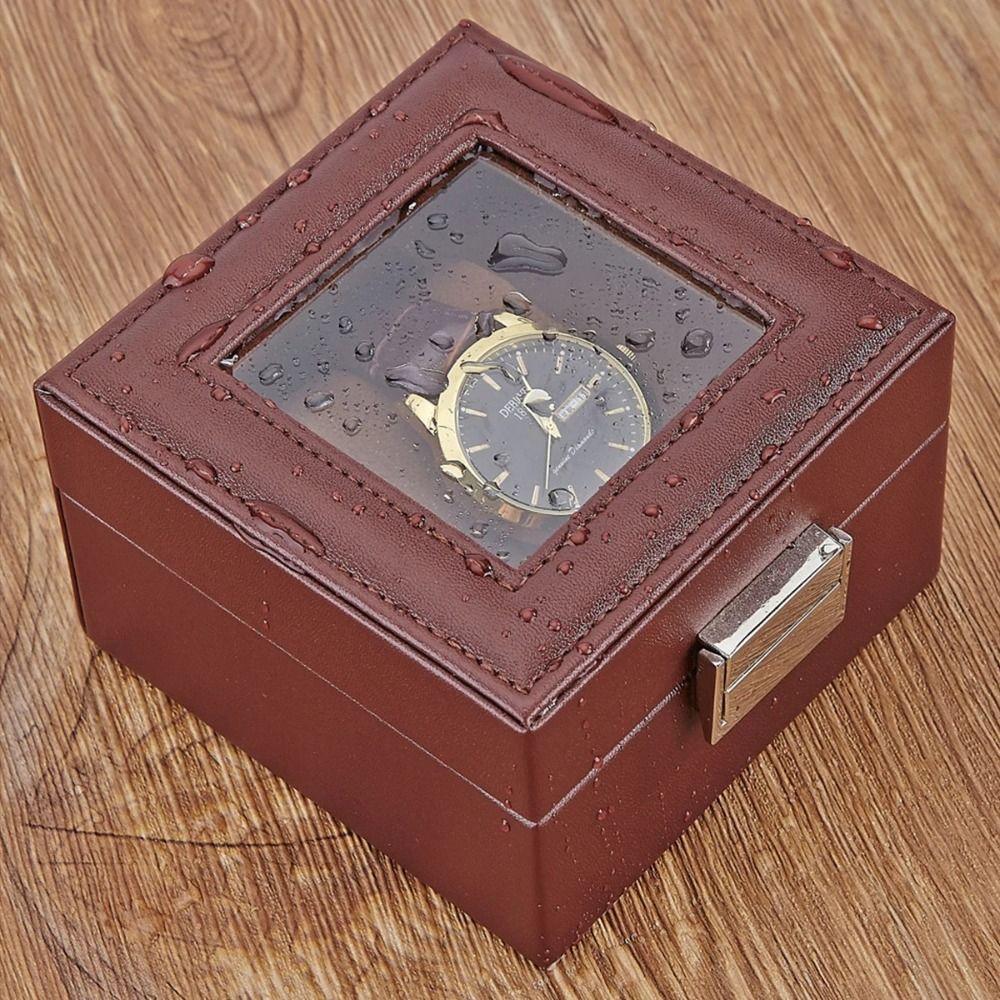 Portable Leather Watch Storage Box Wood 1 Watch Slot Watch Box Watch Collection Box Watch Collection