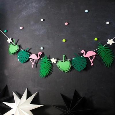 Hawaiian Tropical Flamingo Pineapple Summer Party Decor Banner Garland Bunting Happy Birthday Decoration