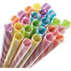 Bicolor Spiral Stripe Reble Plastic Straight Straws Colorful 9in + Brush