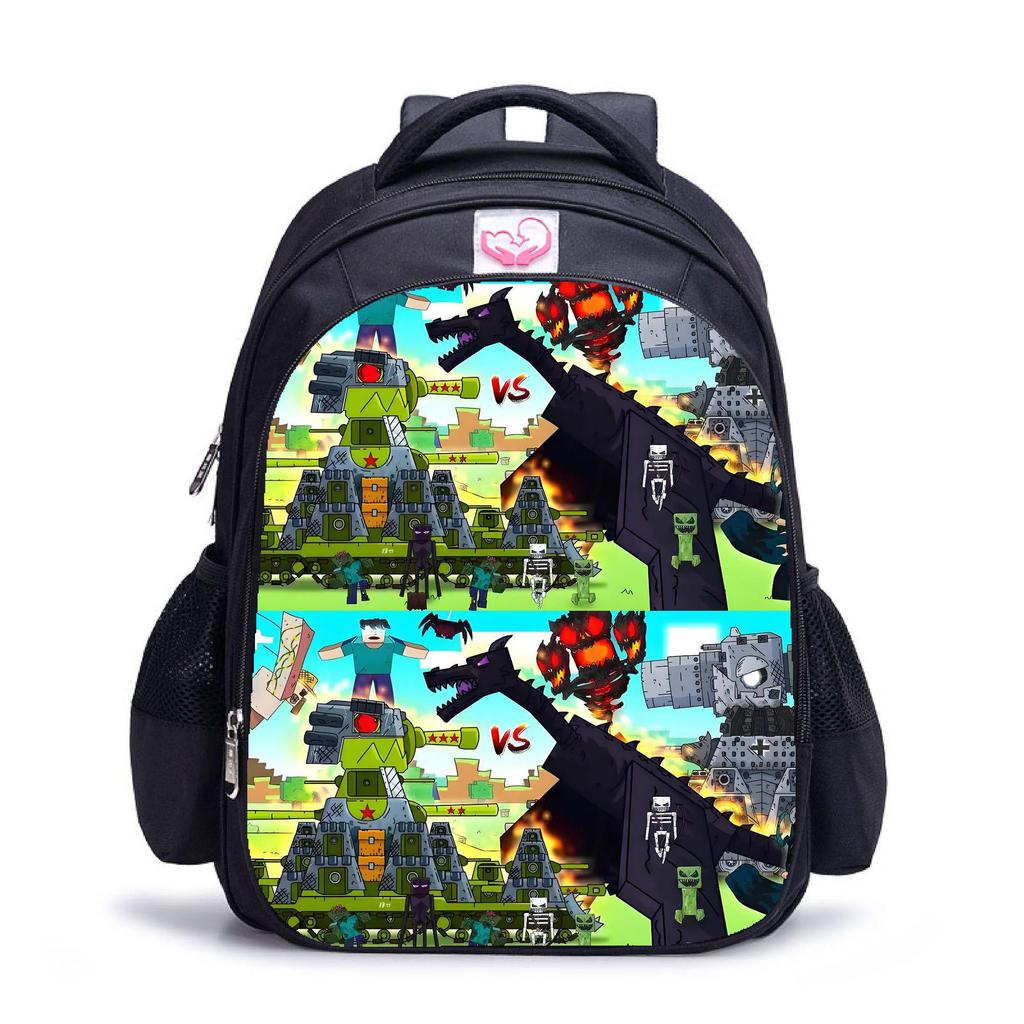 World of Tanks Schoolbag: Kids' Large Capacity Casual Backpack in Three Sizes