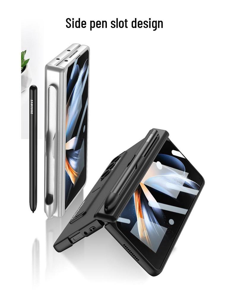 Samsung Z Fold4 Magnetic Pen Slot Case with Full Hinge Coverage and Film Protection