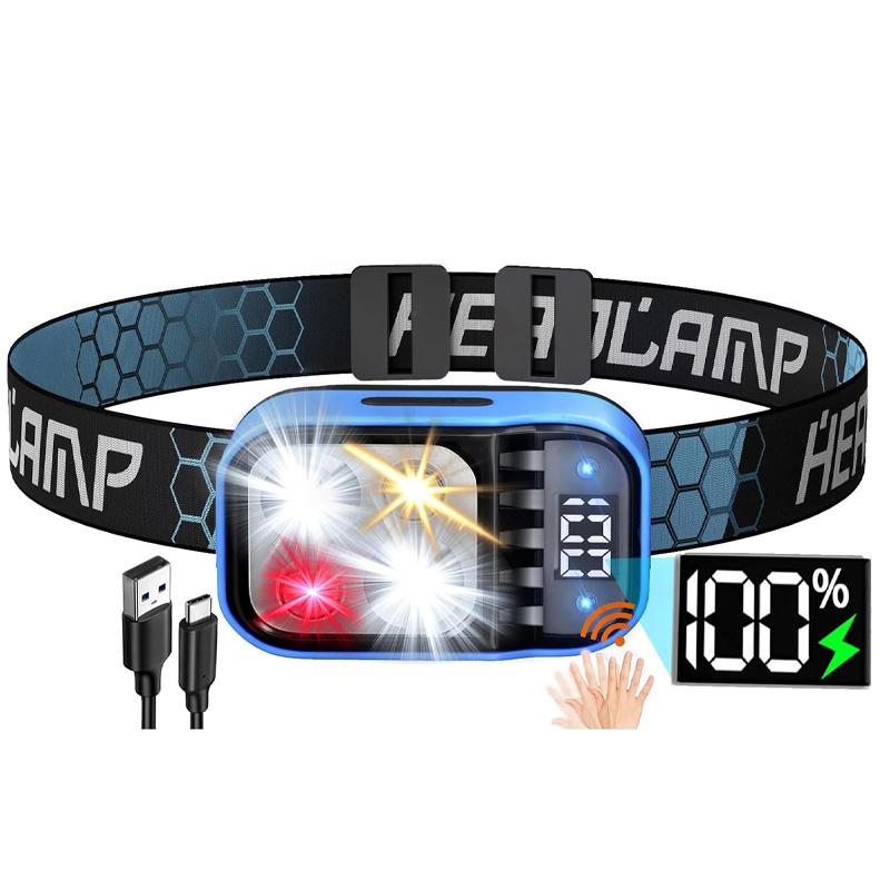 2Pack Induction Headlamp White Red Warm Light Led Lightweight Headlight Waterproof Torch Outdoor Camping Emergency Fishing Light