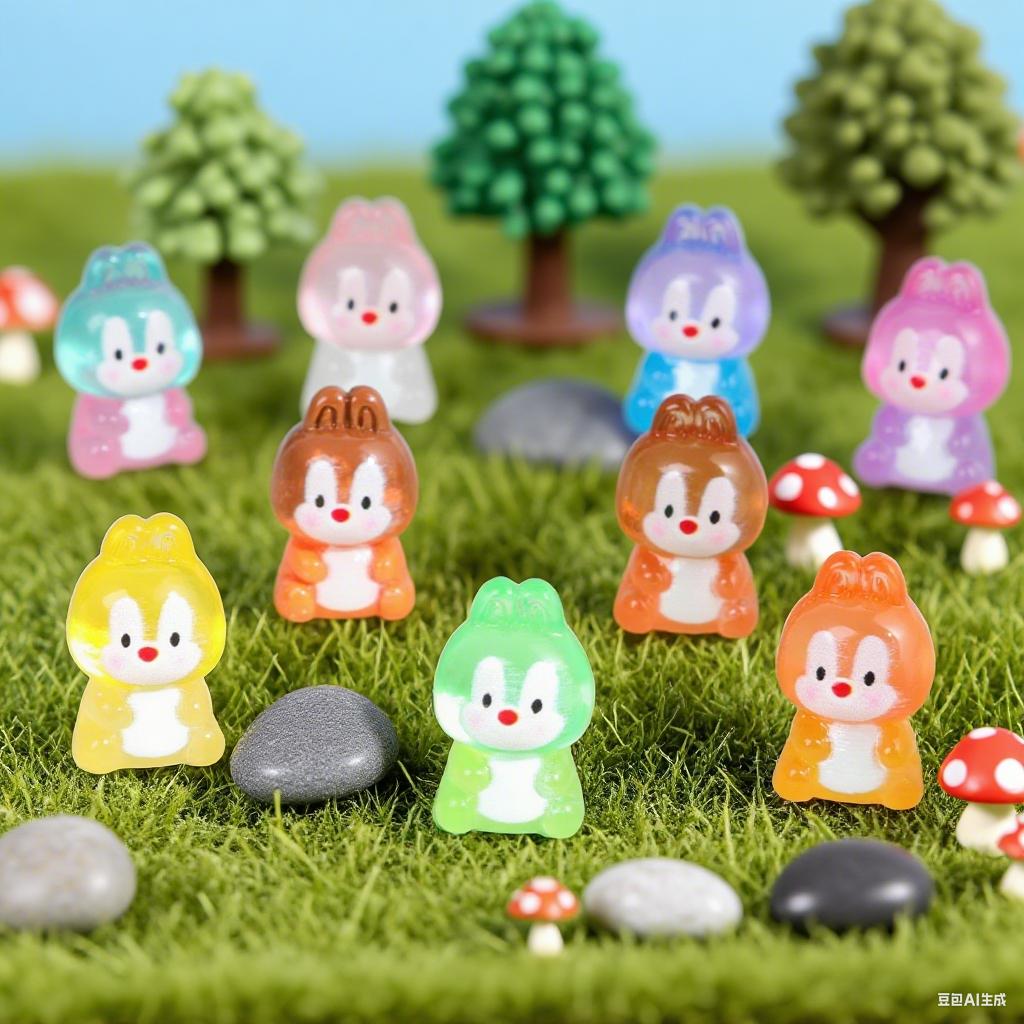 

10/20pcs Luminous Mini Squirrel Glow in The Dark Vibrant Squirrels Tiny Animals Figures Ornament for DIY Fairy Garden W12098WW-