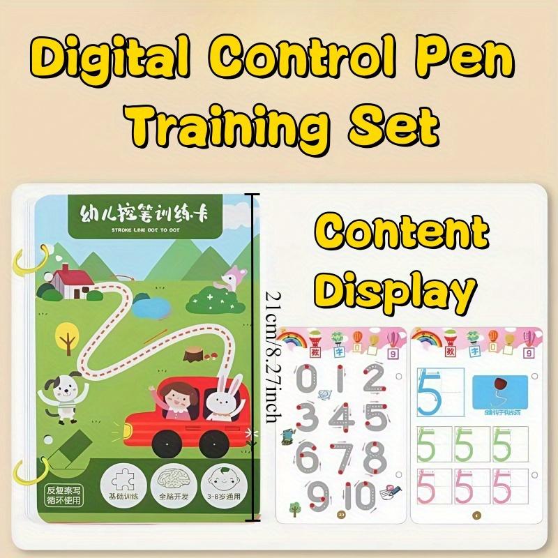 Kids Pen Control Practice Book Reusable Wipe Clean Fun Early Education Writing Training for Kindergarten Preschool Beginners
