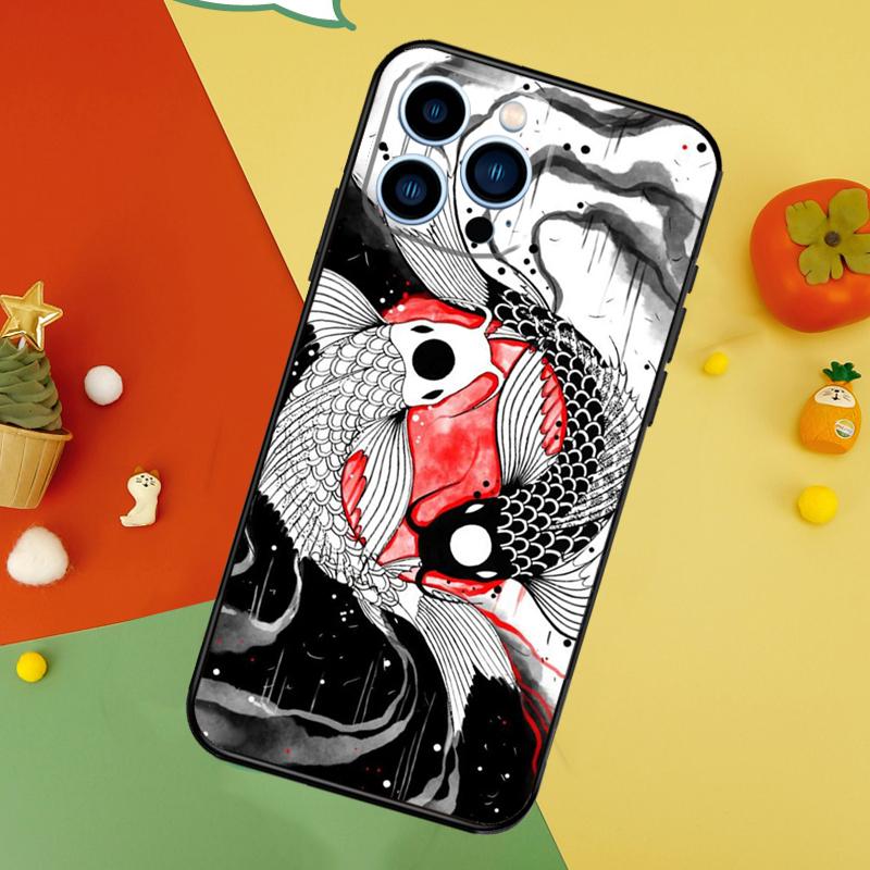Koi Fish Yin Yang Phone Case For iPhone 17 Pro Max 16 15 14 13 12 11 Pro Max Plus 12 13 Mini 16e 17 Air Cover