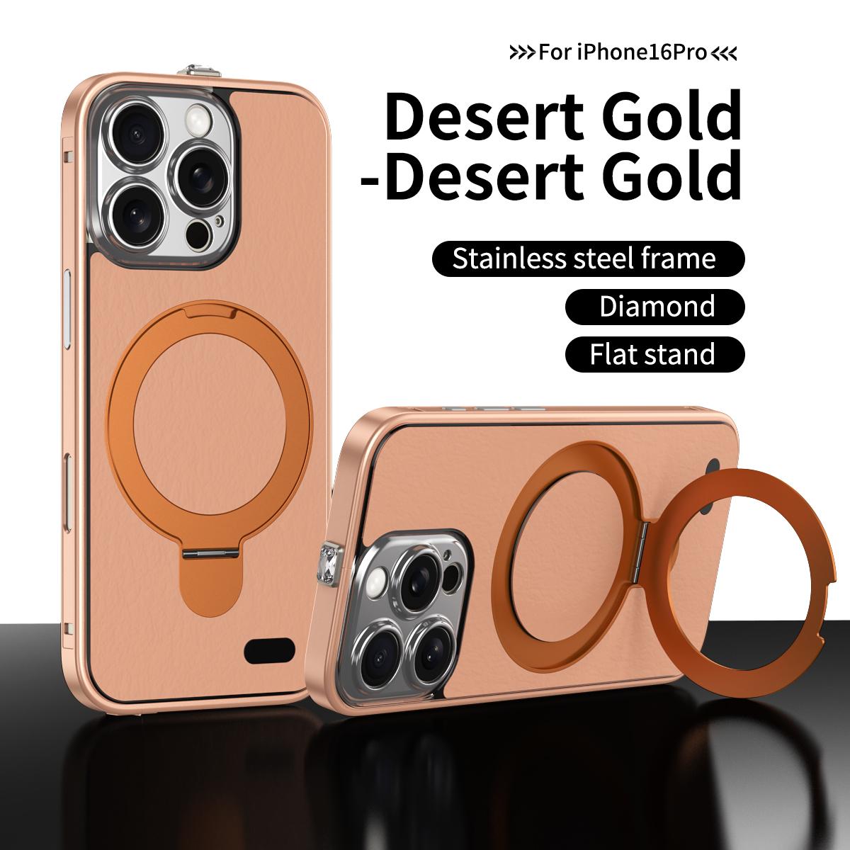 

Роскошный чехол из алюминиевого сплава с магнитной подставкой для iPhone 16 15 Pro Max Magsafe с беспроводной зарядкой, металлическая рамка объектива For iPhone 15