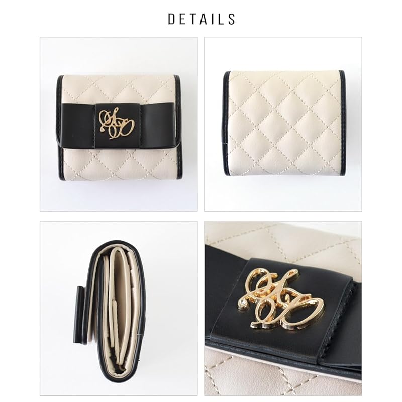 [SecretDoor] black trifold wallet ladies trifold wallet compact wallet mini wallet woman mini brand cute compact folding wallet easy to use large