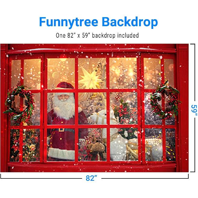 Funnytree 7x5FT Christmas Store Santa Claus Photography Backdrop Xmas Wall Decoration Winter Gifts Background Photo Booth