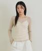 Lingseoul Layered Halter Neck Top Set-Ash Beige/Cream
