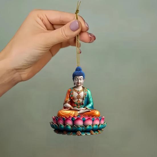 Yousheng 2D Acrylic Jesus Christ Ornament Car Rearview Mirror Hanging Decor Auto Interior Religious Gift for Christian Retro Faith Accessories