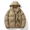 Winter Parkas New Men Solid Color Couple Hooded Stand Up Collar Warm Cotton Padded Jacket Men Winter Harajuku Trendy Coat