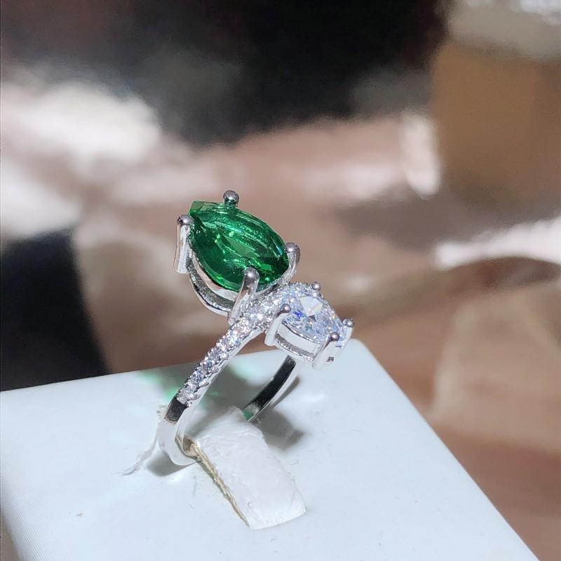 High End Modering für Damen Smaragdring Klassischer Wassertropfenring
