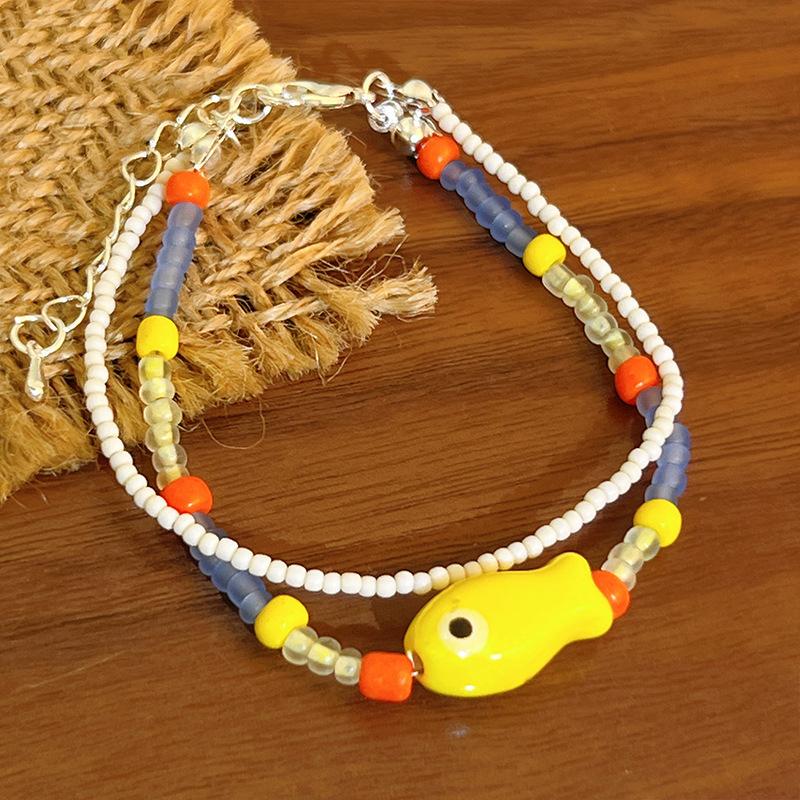 Colorful Beads Ceramic Fish Adjustable Women Bracelets For Holiday Girls Jewelry Gift