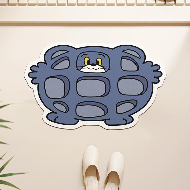 Cartoon Bathroom Non-Slip Floor Mat, Anti-Drop Diatom Mud Floor Mat, Quick-Drying Toilet Door Foot Pad, Diatom Mud