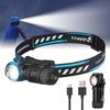 TrustFire MT15 Rechargeable and LED Bright 1000 5 Lighting Adjustable IPX8 USB SOS Ideal for Night Disaster and Headlight, Flashlight, Headlamp,