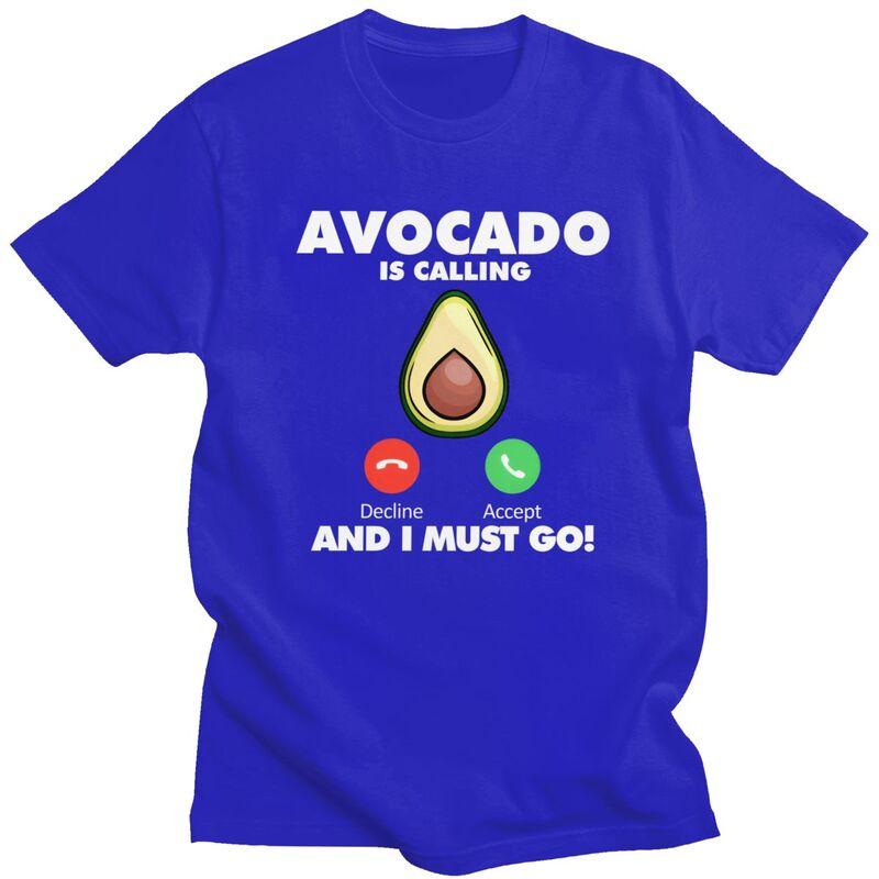 My Avocado Is Calling TShirt Pure Cotton Tee Tops Streetwear Round Neck Tshirts Casual ShortSleeve Clothing Men Women