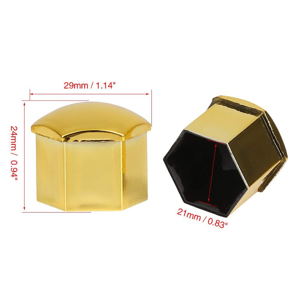 uxcell Wheel Lug Wheel Nut Lug Hub Dustproof Plastic with Removal Tool Gold Pack of 21mm Covers, Covers, Caps, Clips, Tone, 20,
