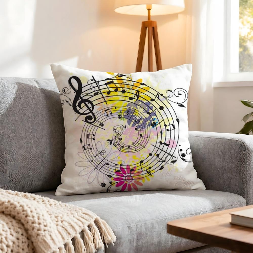 Art Sheet Music Printing Cushion Cover 1Pcs Decorative Covers Soft Cushion Case For Sofa Couch Decor 40X40 45X45 Pillowcases