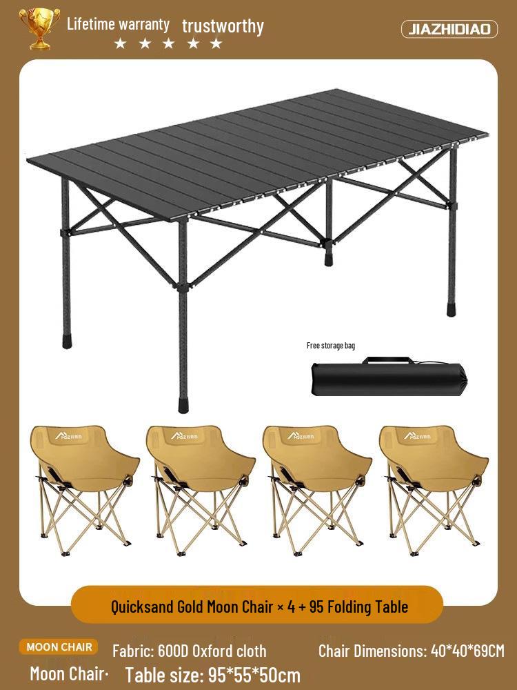 Portable Folding Picnic Table & Chair Set for Camping & Barbecue
