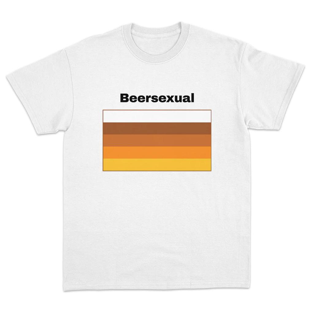 Beersexual Flag TShirt Unisexs and Womens Funny Beer Lover Gift Graphic Tee Hip Hop Streetwear Casual Summer Top  New