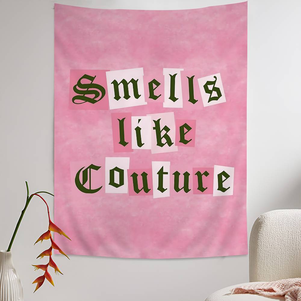 J-Juicy Logo C-CoutureS-S Anime Tapestry Hippie Flower Wall Carpets Dorm Decor Wall Hanging Home Decor 100X70CM