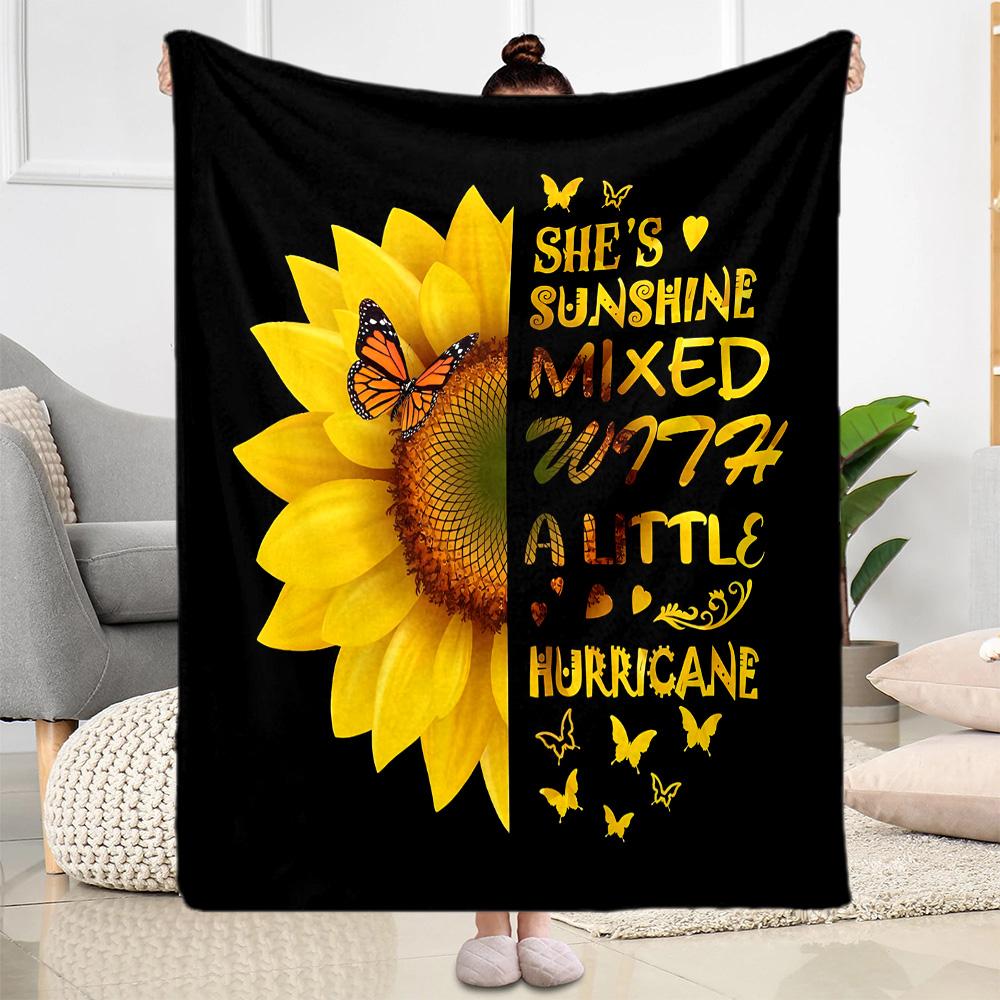 1pc Sunflower Field Bloom blanket Soft and Warm for Sofa Office Camping Travel Livingroom Great Gift for Friends and Family Comfortable All Seasons