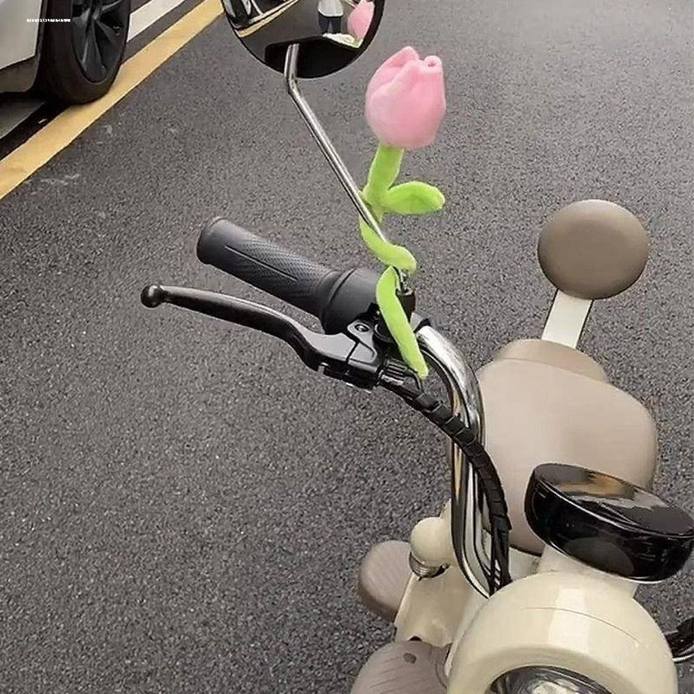 Tulip Motorcycle Ornaments Twisting Flower Electric Vehical Ornaments  Motobike