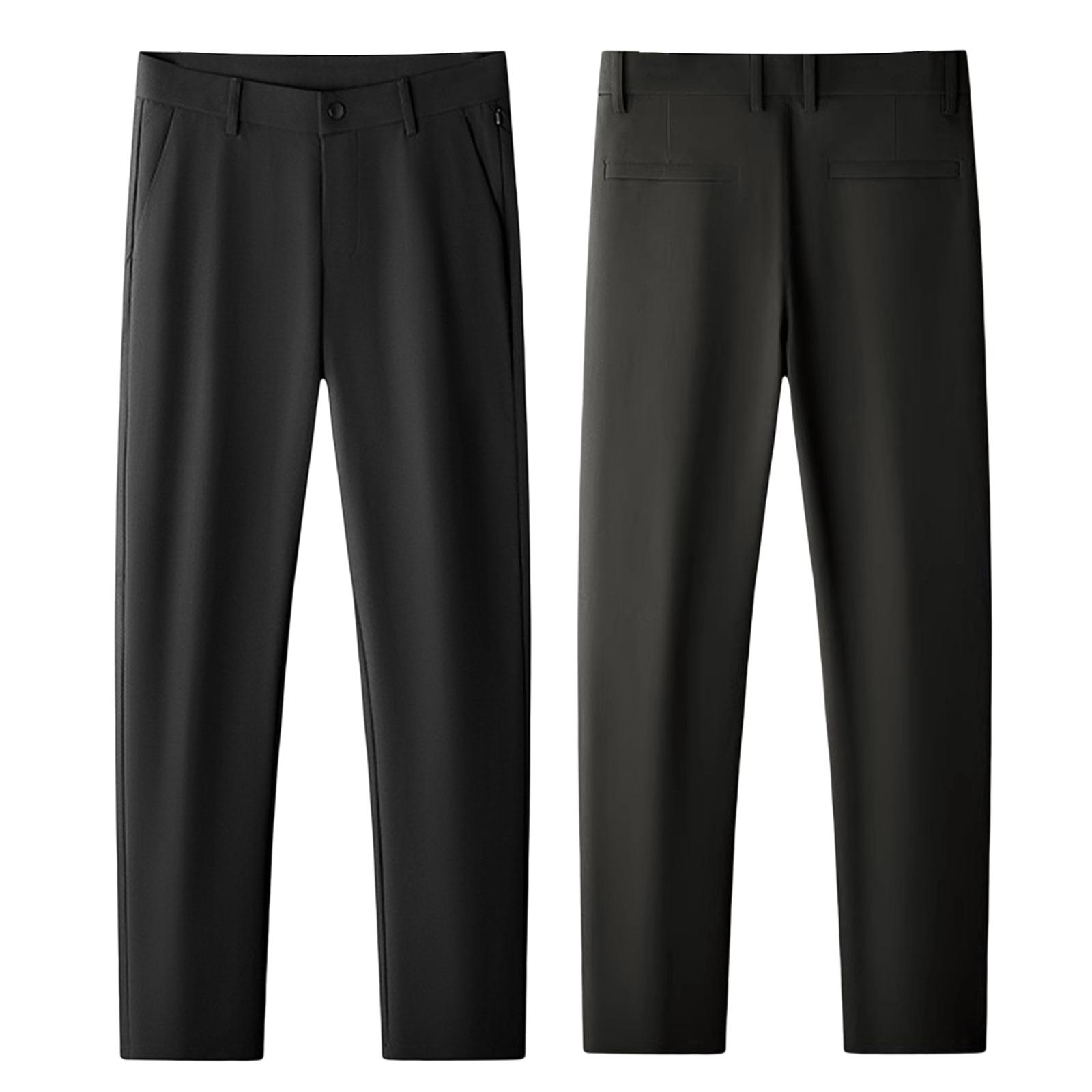 

Мужские повседневные гольф-брюки с влагоотводящими свойствами - Брюки однотонные с застежкой-молнией и карманами 38 чёрный