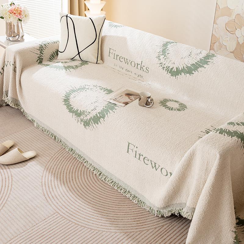 

Чехол для дивана из шенилла с кисточками - нескользящий, моющийся, подходит для домашних животных, для кресел, двухместных диванов и диванов 180*180cm