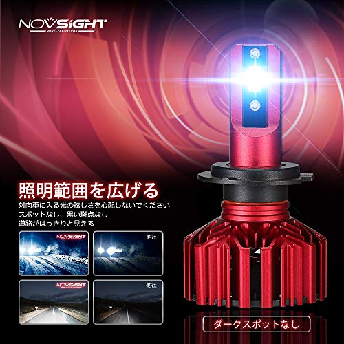 NOVSIGHT Japan Direct Store NOVSIGHT-N11 Series - Super Bright 60W (30Wx2) 10000LM (5000LMx2) 6000K - H7 Car LED Headlights/Fog Lamps