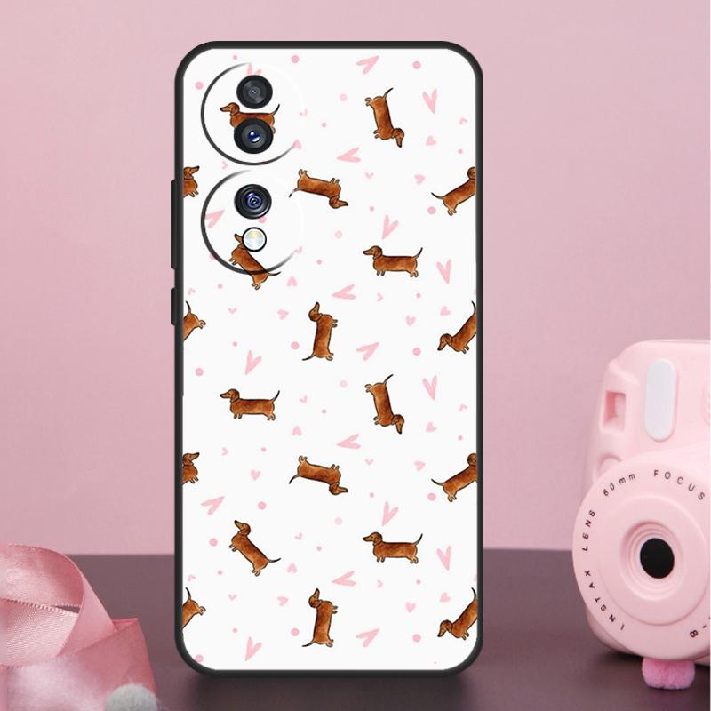 

Cartoon Dachshund Sausage Dog Case For Honor X8b X9b X6a X7a X8a X9a X6 X7 X8 X9 50 70 90 Magic 5 Lite Magic 6 Pro Cover Honor X9 4G