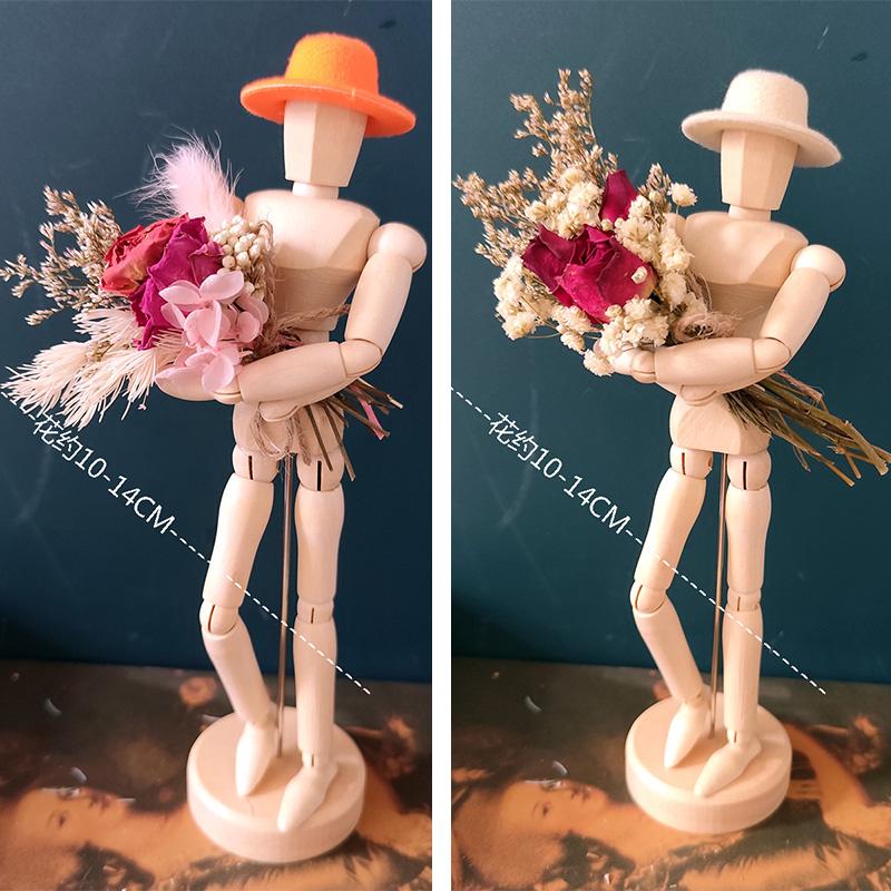 Jointed Wooden Puppet Doll: Handcrafted Human Body Ornament & Decompression Gadget.