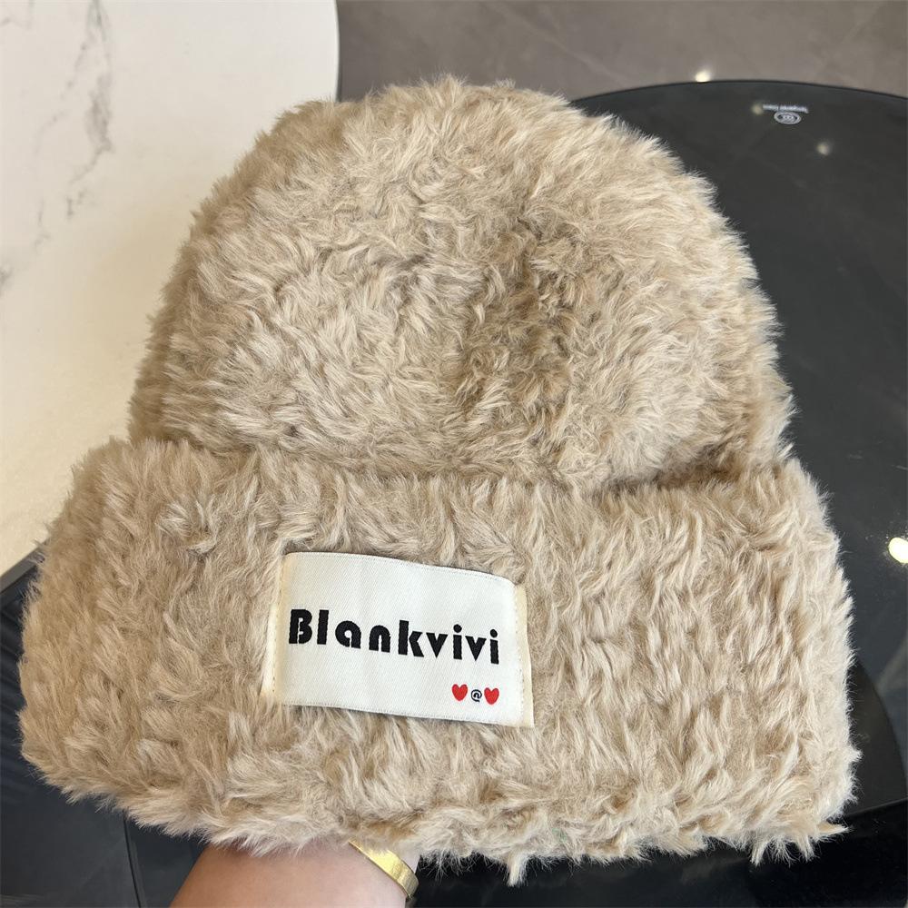 

Новая свободная большая версия плюшевой шерстяной шапки для женщин, теплая осенью и зимой, студенческая, большой обхват головы, шапка с защитой ушей визуально уменьшает лицо Adult average size хаки