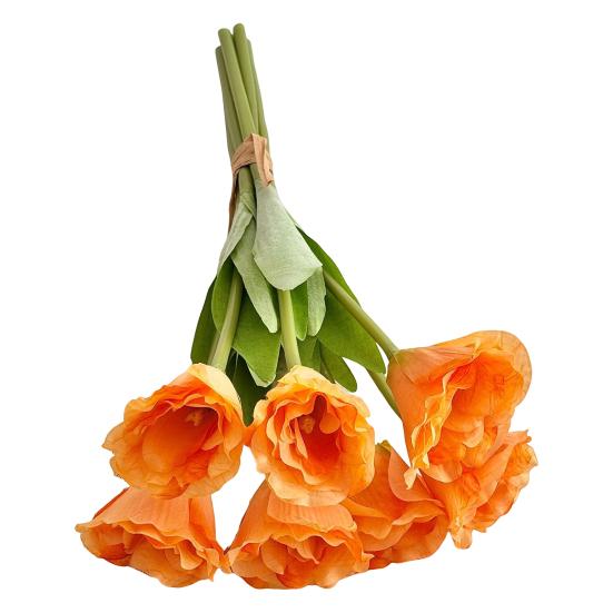

7 шт./букет Имитированный букет Реалистичные цветы Яркие цвета Железная проволока Пластиковые материалы Многослойные лепестки Искусственный цветок Садовый декор оранжевый