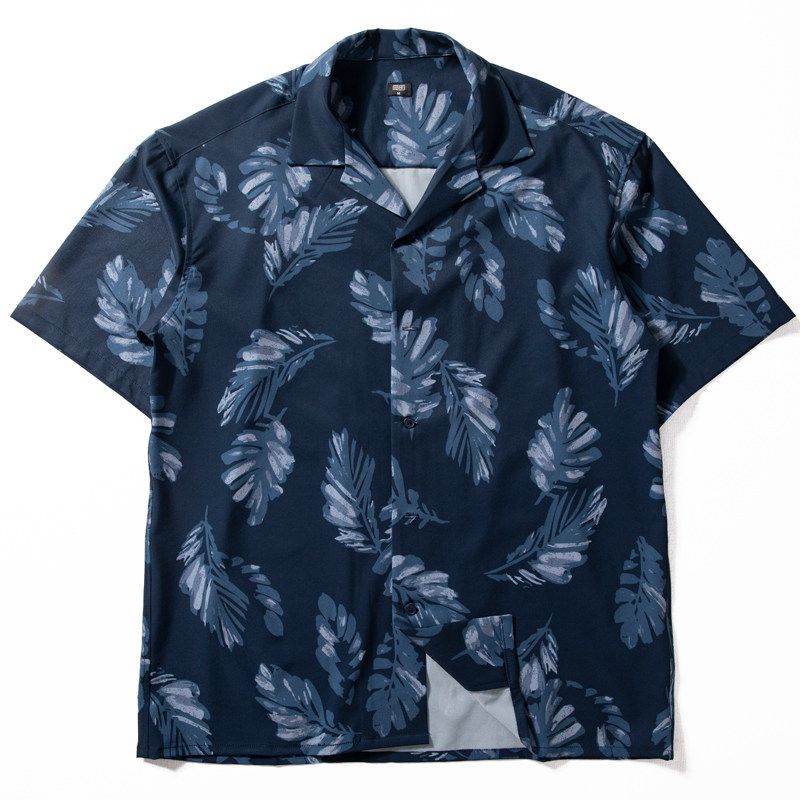 Short-Sleeved Men's Summer Lightweight, Breathable, Sun-Protective Beachwear, Cool Resort-Style Cuban Collar Half-Sleeved Floral Shirt
