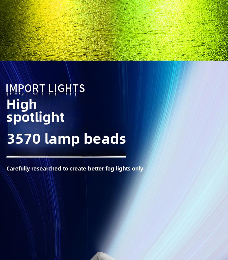Dual-Color LED Automotive Fog Lights, H7 9005 9006 H11, Easy Installation
