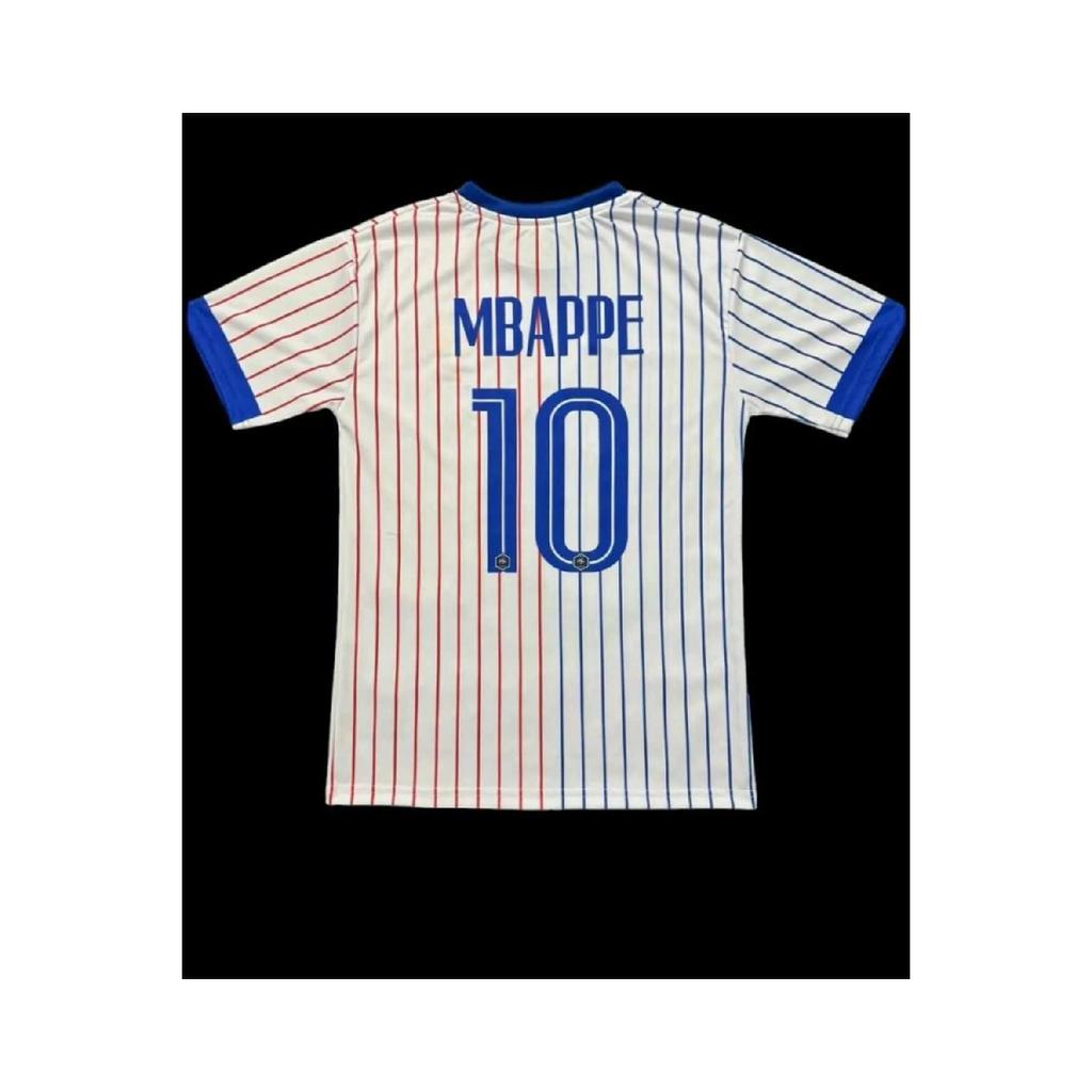 France World Cup Mbappe White Stripes Unisex Adult Football Jersey Sat07